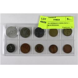 SET OF 10 GERMAN COINS INCLU. 1,2,5,10 &50 PFENNIG