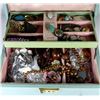 Image 1 : VINTAGE JEWELLERY BOX WITH CONTENTS