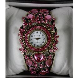 NEW PINK RHINESTONE WATCH