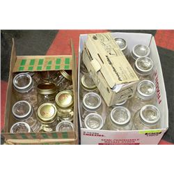 2 BOXES WITH ASSORTED SIZED CANNING JARS 29 IN