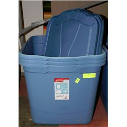 RUBBERMAID BINS W LIDS X 3
