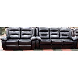 NEW RECLINING  BLAKE BLACK LEATHERETTE