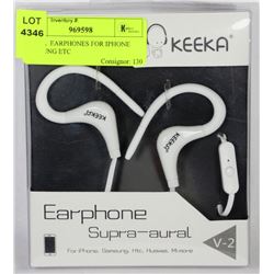 KEEKA  EARPHONES FOR IPHONE SAMSUNG ETC