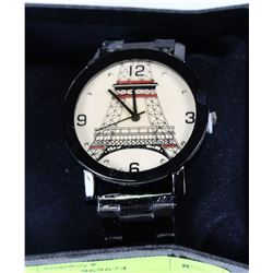 EIFFEL TOWER WATCH WITH BLACK BAND
