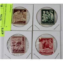 SET OF 4 GERMAN NAZI RED CROSS STAMPS