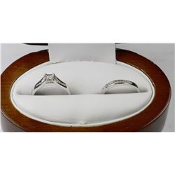NEW DIAMOND ENGAGEMENT RING SET - .925