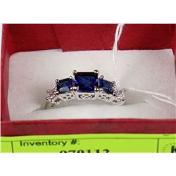 #20-.925 SILVER WITH NATURAL BLUE SAPPHIRE AND CZ