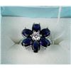 Image 1 : #18--.925 SILVER WITH NATURAL BLUE SAPPHIRE AND CZ