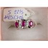 Image 1 : #10.925 SILVER NATURAL RUBY & CZ  RING SIZE 5