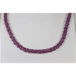 STERLING SILVER SET WITH RUBIES NECKLACE WITH COA