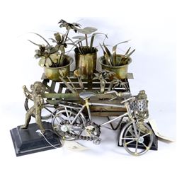 FLAT OF HANDMADE METAL DECORATIVE PIECES