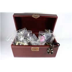 BURGUNDY CHEST OF FASHION JEWELLERY