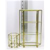 Image 1 : TWO BRASS & GLASS CURIO DISPLAY CASES WITH LEGS