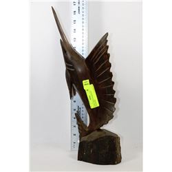 HAND CARVED HARDWOOD SWORDFISH