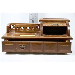 VINTAGE MINI WOODEN BREAD BOX & CUTLERY DRAWER