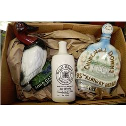 COLLECTION OF THREE LIQUOR BOTTLES/DECANTERS