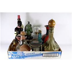 FLAT OF VINTAGE DECANTERS