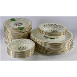 LOT OF 43PC TUDOR ROSE GEORGIAN CHINA 22KT.GOLD