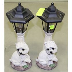 LOT OF 2 SOLAR PUPPY LIGHTS