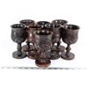 Image 1 : BOX OF IMPORTED HAND CARVED WOODEN GOBLETS FROM