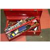 Image 1 : RED TOOL BOX FULL WITH ASSORTED TOOLS