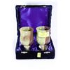 Image 1 : SET OF RAINBOW ONYX WINE GOBLETS IN CASE