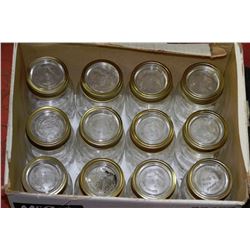 BOX OF 12 MEDIUM SIZED CANNING JARS MADE IN CANADA