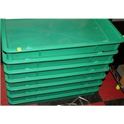 LOT OF 7 STACKING BINS