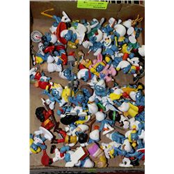 FLAT OF SMURF FIGURINES