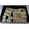 Image 1 : CASE WITH 12 PORCELAIN JEWELLERY BOXES