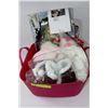 Image 1 : BASKET WITH VICTORIA SECRET SLIPPERS NEW,.BOOTIE