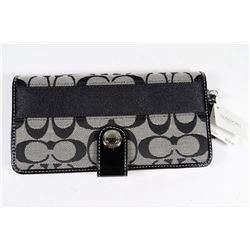 NEW AUTHENTIC COACH BLACK AND GREY WALLET