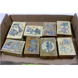 LOT OF 8 ORIENTAL JEWELLEERY BOXES