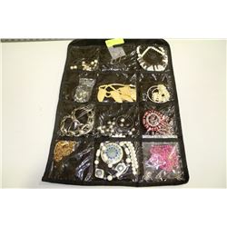 LOT OF VARIOUS JEWELLERY ITEMS W HANGING CASE