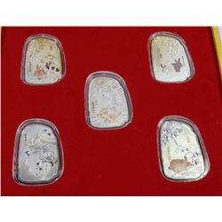 5PC. ELECTROPLATED CHINESE COIN SET