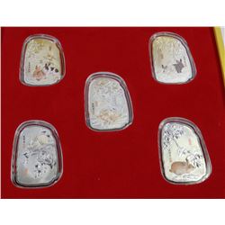 5PC. ELECTROPLATED CHINESE COIN SET