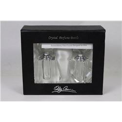 SET OF 2 CRYSTAL PERFUME BOTTLES