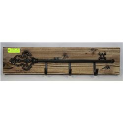 KEY LOOKING COAT WALL RACK 26"X6"