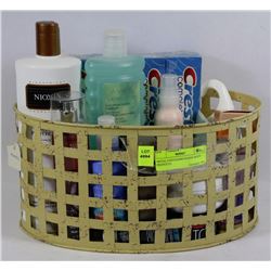 METAL CONTAINER W/NEW BATH PRODUCTS
