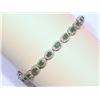 Image 1 : #1-STERLING SILVER EMERALD BRACELET (10.47G)