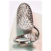 Image 1 : #2-STERLING SILVER CUBIC ZIRCONIA NAIL RING