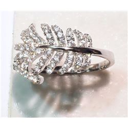#5-STERLING SILVER CUBIC ZIRCONIA RING
