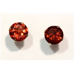 #8-14KT GOLD GARNET EARRINGS