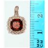 Image 2 : #10-STERLING SILVER GARNET AND DIAMOND PENDANT