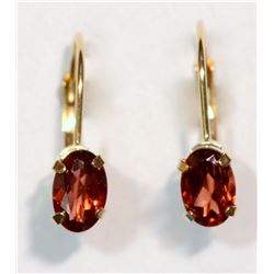 #13-10KT GOLD GARNET EARRINGS