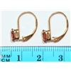 Image 3 : #13-10KT GOLD GARNET EARRINGS