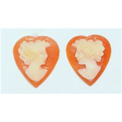 #18-CARNELIAN HEART CAMEOS