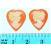 Image 2 : #18-CARNELIAN HEART CAMEOS