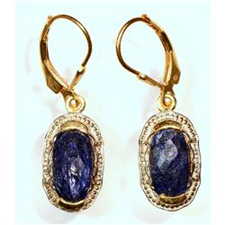 #19-STERLING SILVER SAPPHIRE DROP STYLE EARRINGS