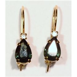 #21-10KT GOLD SAPPHIRE EARRINGS